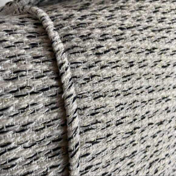 TL The Letter Moto Jacket White/Black/Gold Thread Zipper Wool Blend Size XS - Picture 6 of 12